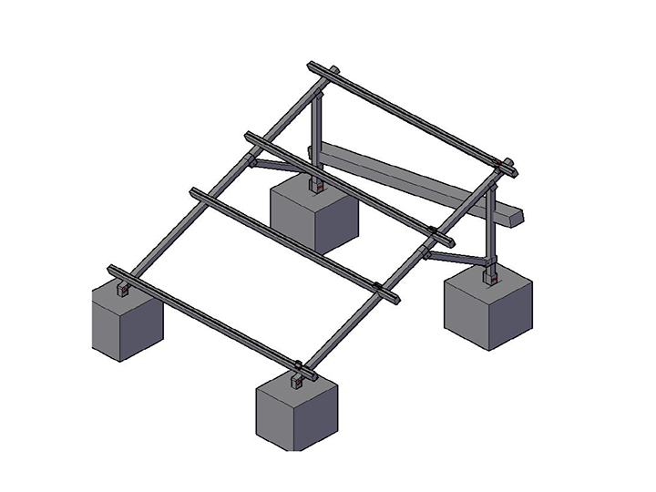 水泥平面鋁合金光伏支架（起角度）